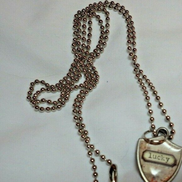 Necklace ball chain  pendant Lucky Shield - Picture 1 of 4